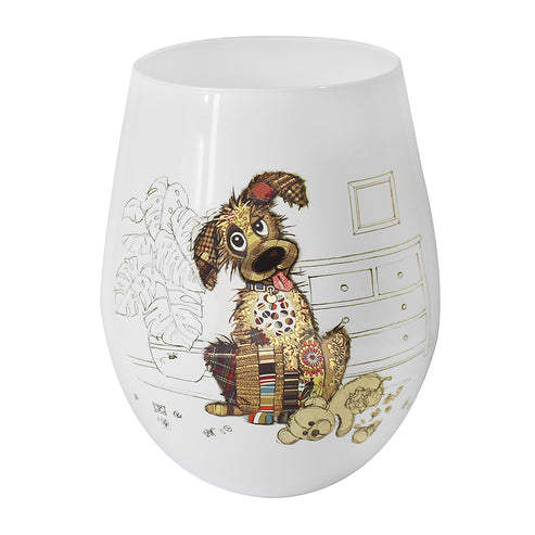 Dog Stemless Wine Glass