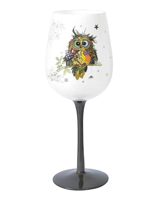 Owl Wine Glass