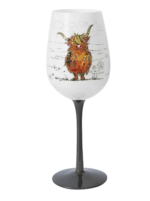 Highland Cow Wine Glass