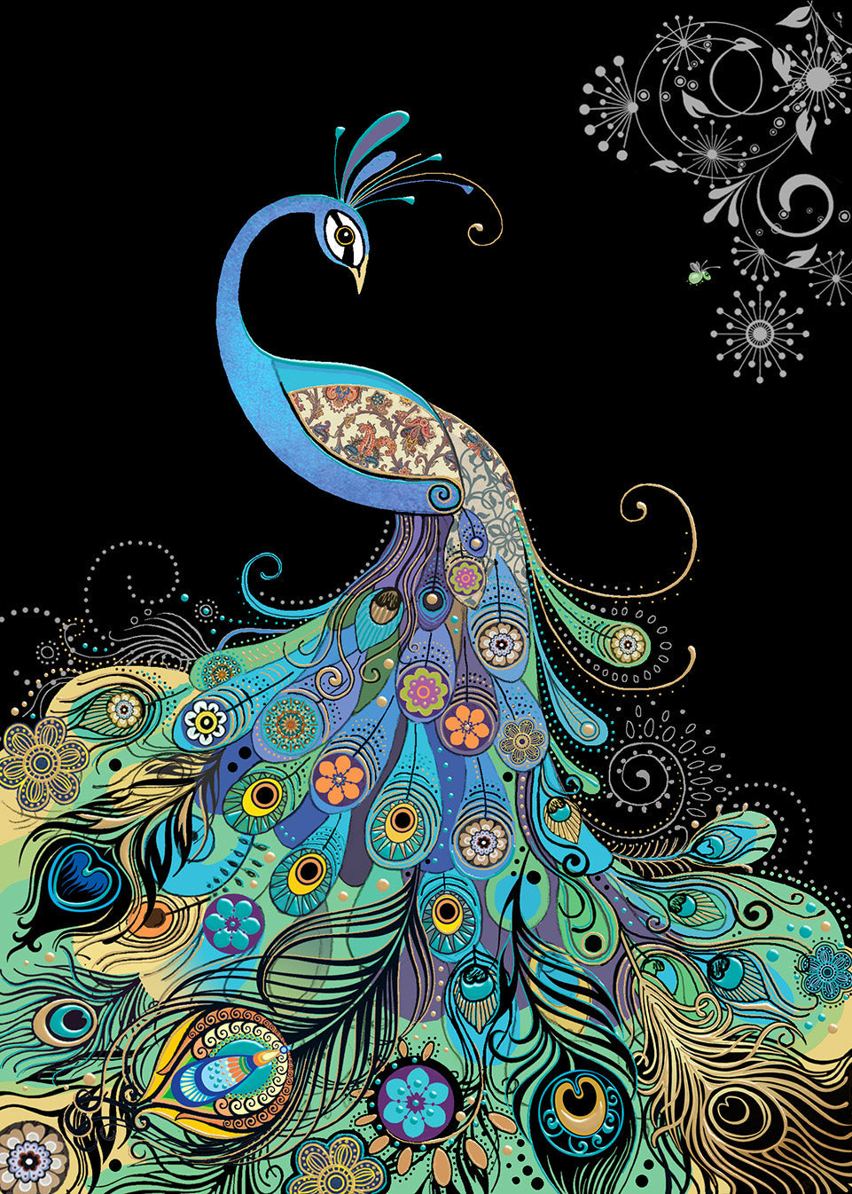 Bug Art Elegant Peacock Card