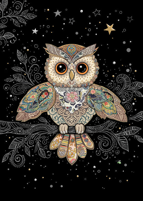 Bug Art Patterned Owl Card