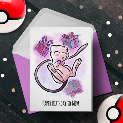 Pokémon Mew Birthday Card