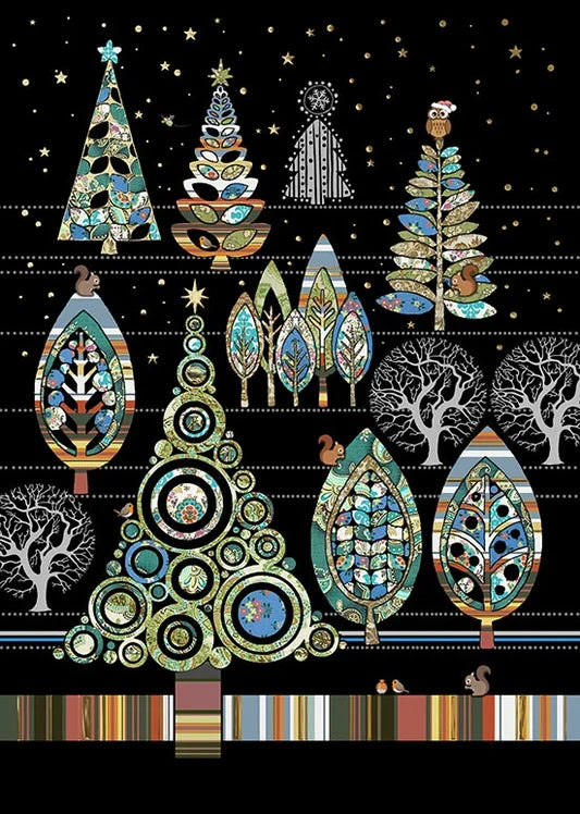Bug Art Christmas Forest Card