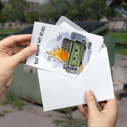 "You Warm my Heart" Funny Dumpster Fire Birthday Card