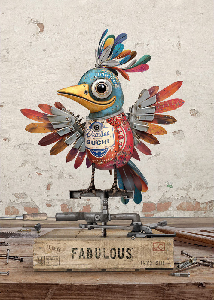 Bug Art Scrap Bird Card