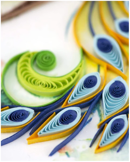 Quilled Posing Peacock Greeting Card