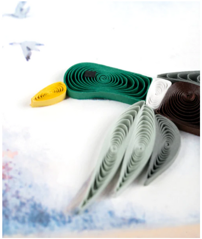 Quilled Duck Migration Greeting Card