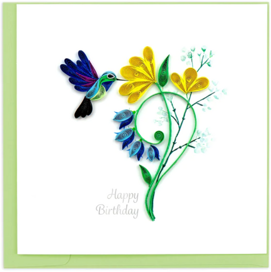 Quilled Birthday Hummingbird Greeting Card