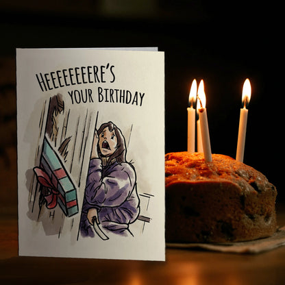 "Heeere's your Birthday" - The Shining, Horror, Halloween Card