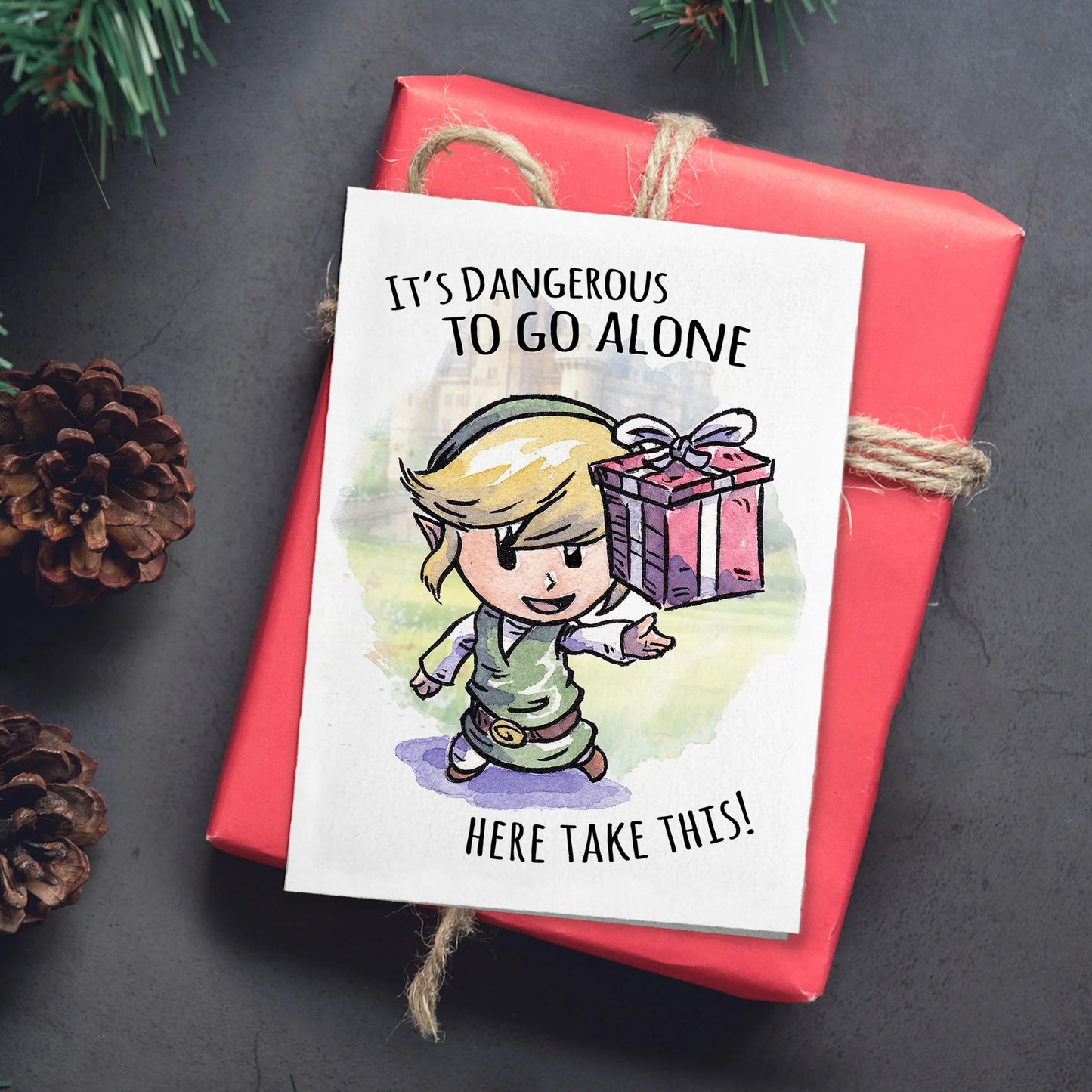 "Here Take This" - Fantasy Adventure Elf Gamer Birthday Card