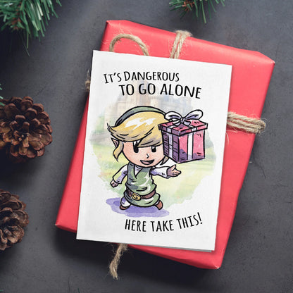 "Here Take This" - Fantasy Adventure Elf Gamer Birthday Card