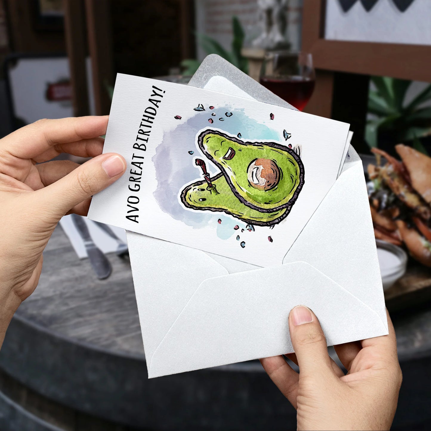 "Avo Great Birthday" - Funny Party Avocado Card