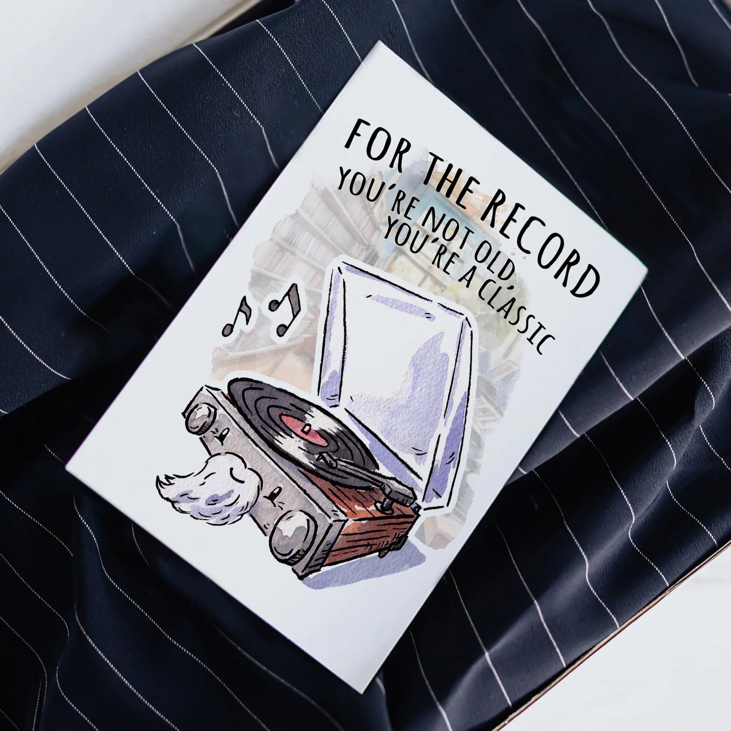 "For the Record" - Music Lover Dad Joke Pun Fathers Day Card