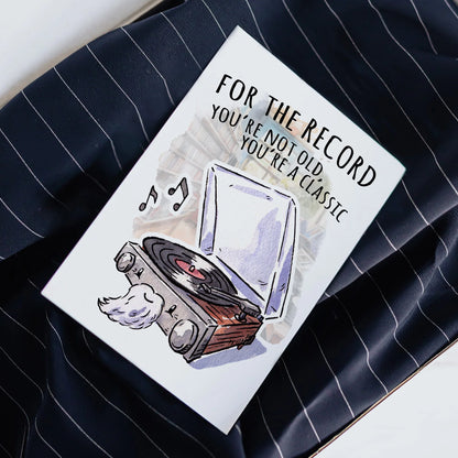 "For the Record" - Music Lover Dad Joke Pun Fathers Day Card