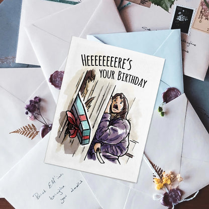 "Heeere's your Birthday" - The Shining, Horror, Halloween Card