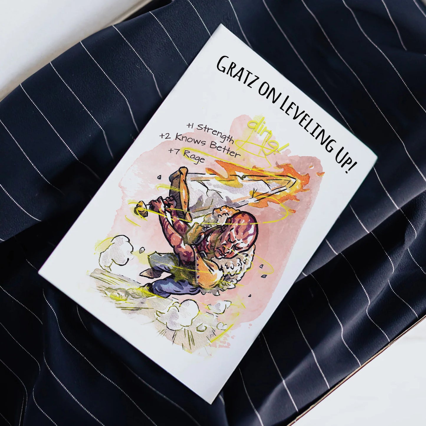 "Gratz on Lvling" (Barbarian) - D&D Nerdy Gamer Birthday Card