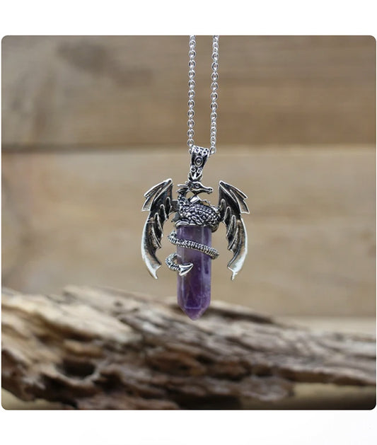 Amethyst Dragon Necklace