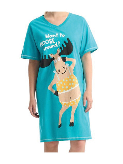 Want to Moose Around Ladies Sleepshirt