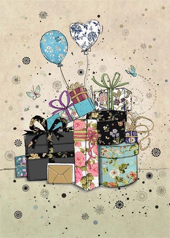 Bug Art Gifts and Balloons Card
