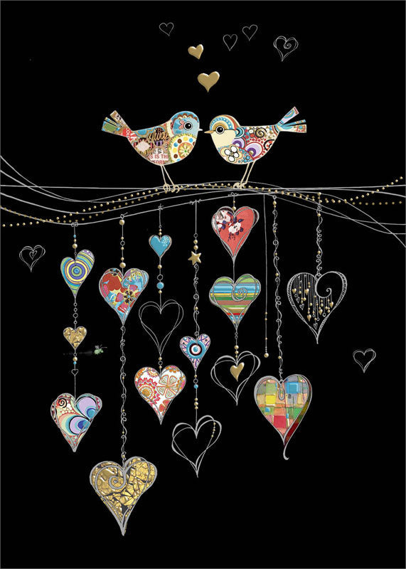 Bug Art Bird Hearts Card