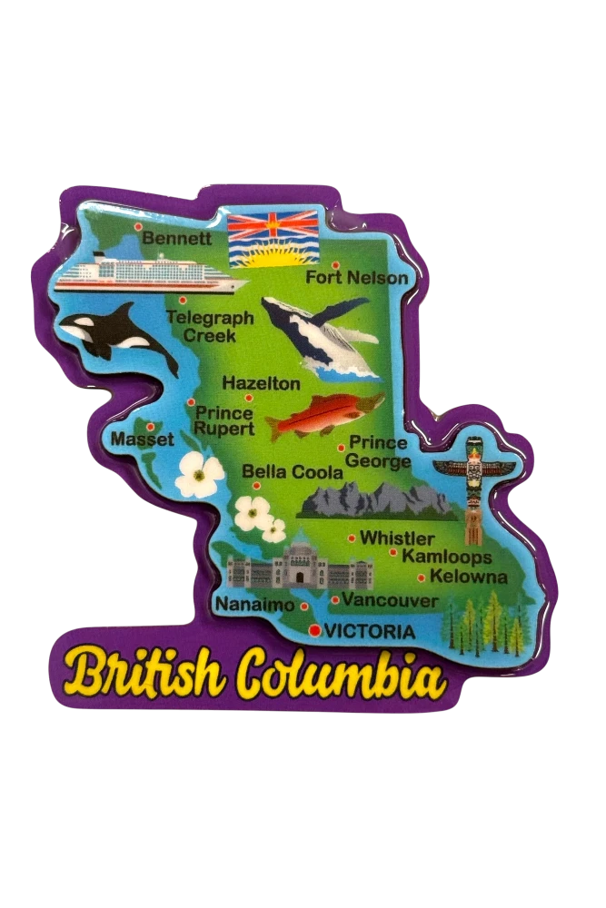 British Columbia 3D Map Magnet