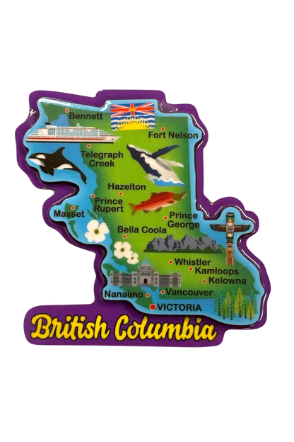 British Columbia 3D Map Magnet