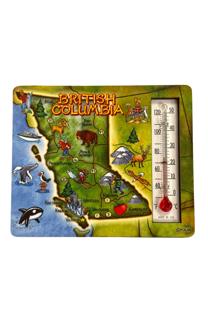 British Columbia Thermometric Map Magnet
