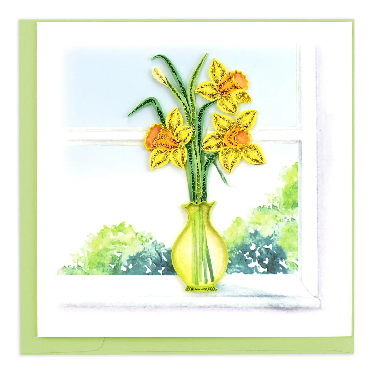 Quilled Daffodil Vase Greeting Card