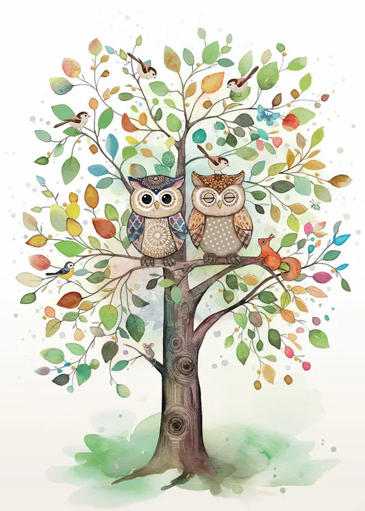 Bug Art Two Owls