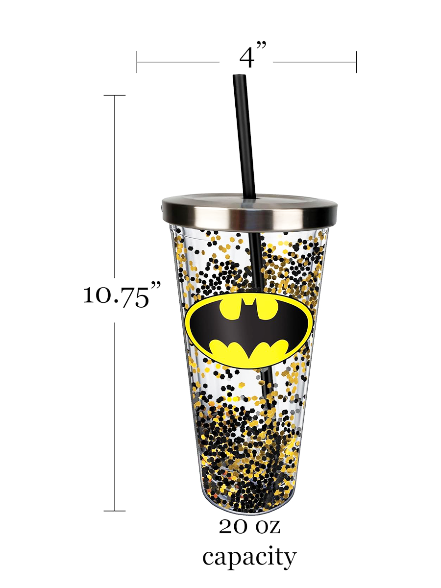 Batman Logo Glitter Tumbler