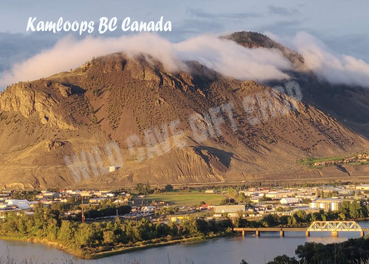 Kamloops City Postcard Mountains and River