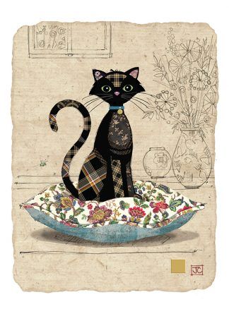 Bug Art Cat Cushion