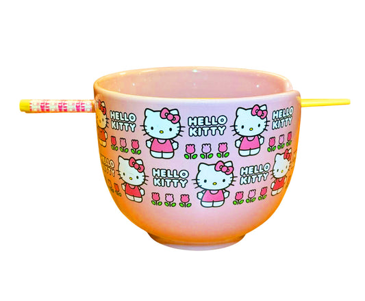 Hello Kitty Flowers Ramen Bowl Set