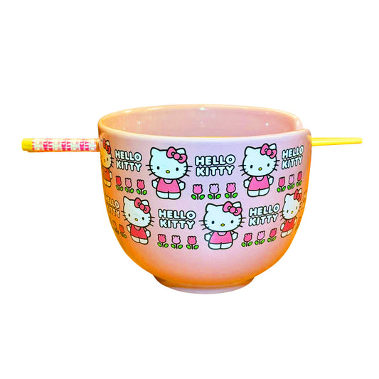 Hello Kitty Flowers Ramen Bowl Set