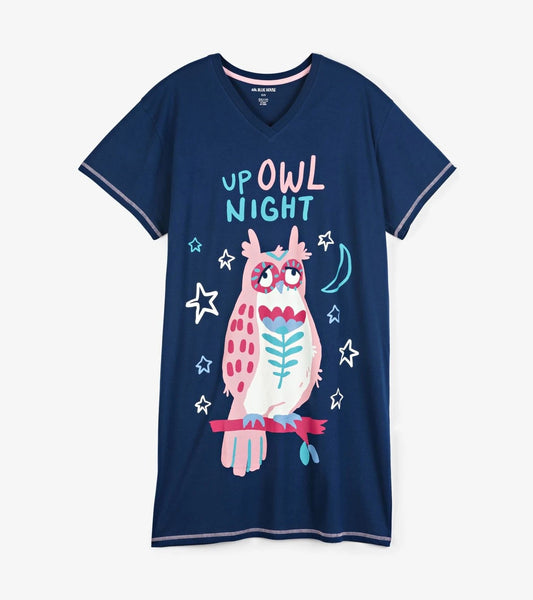 Up Owl All Night Ladies Sleepshirt