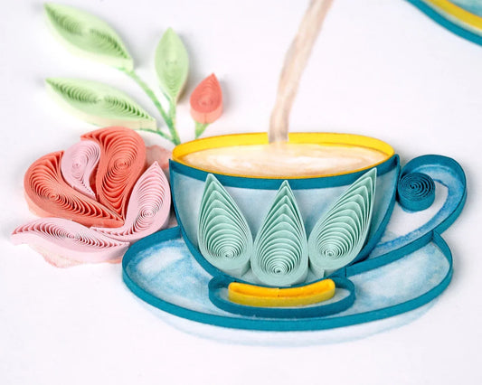 Quilled Afternoon Tea Greeting Card
