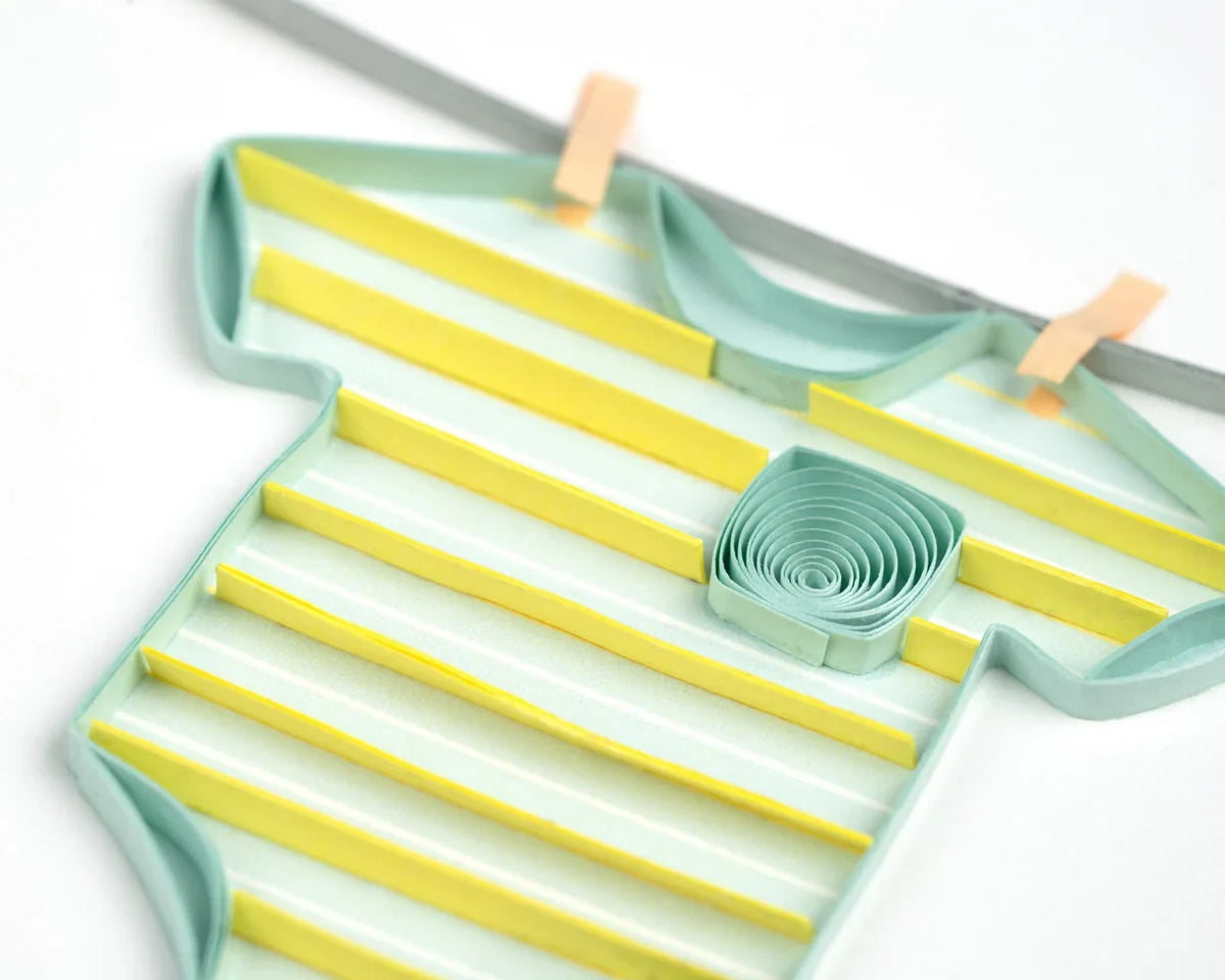 Quilled Baby Clothesline Greeting Card