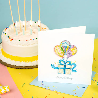 Quilled Balloon Surprise Birthday Card