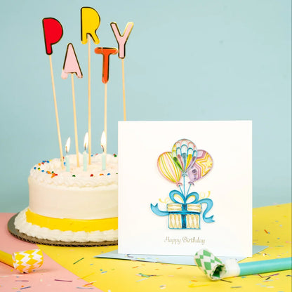 Quilled Balloon Surprise Birthday Card