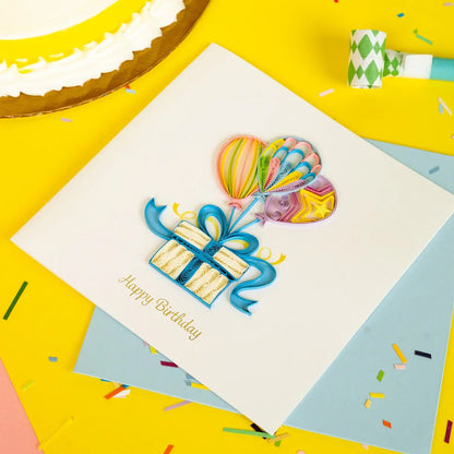 Quilled Balloon Surprise Birthday Card