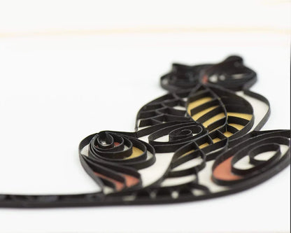 Quilled Cat Silhouette Greeting Card