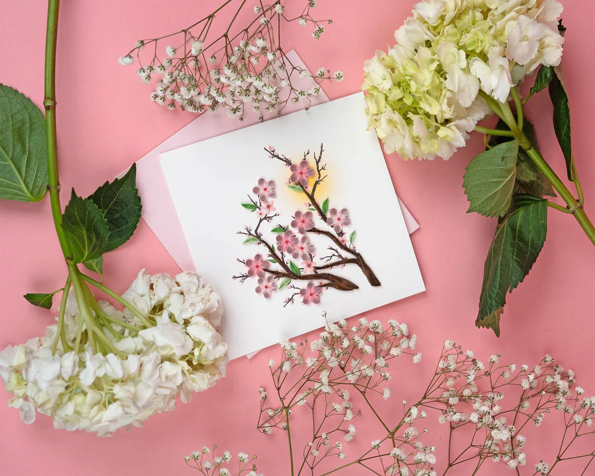 Quilled Cherry Blossom Greeting Card