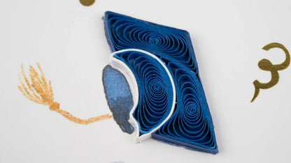 Quilled Congrats Grad Caps Greeting Card