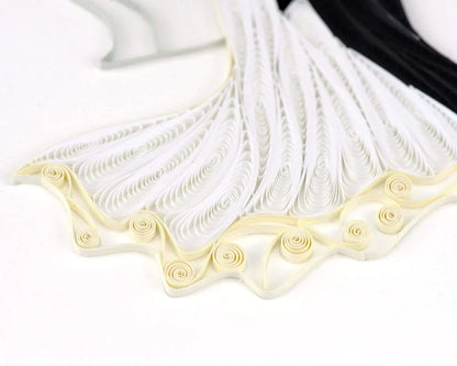 Quilled Dancing Bride & Groom Wedding Card