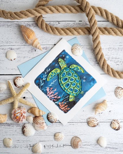 Quilled Sea Turtle Greeting Card