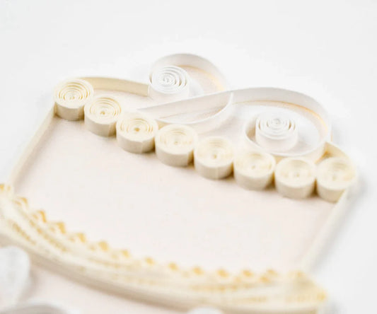 Quilled Elegant Wedding Cake Greeting Card