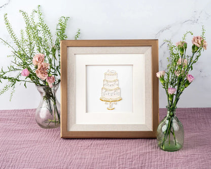 Quilled Elegant Wedding Cake Greeting Card