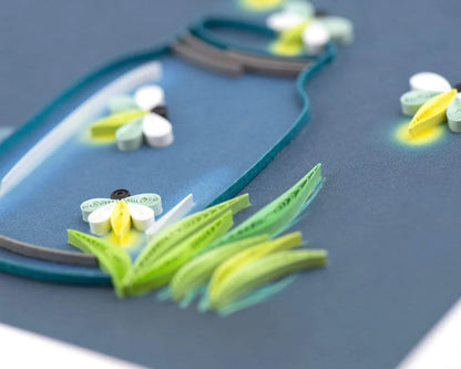 Quilled Fireflies Greeting Card