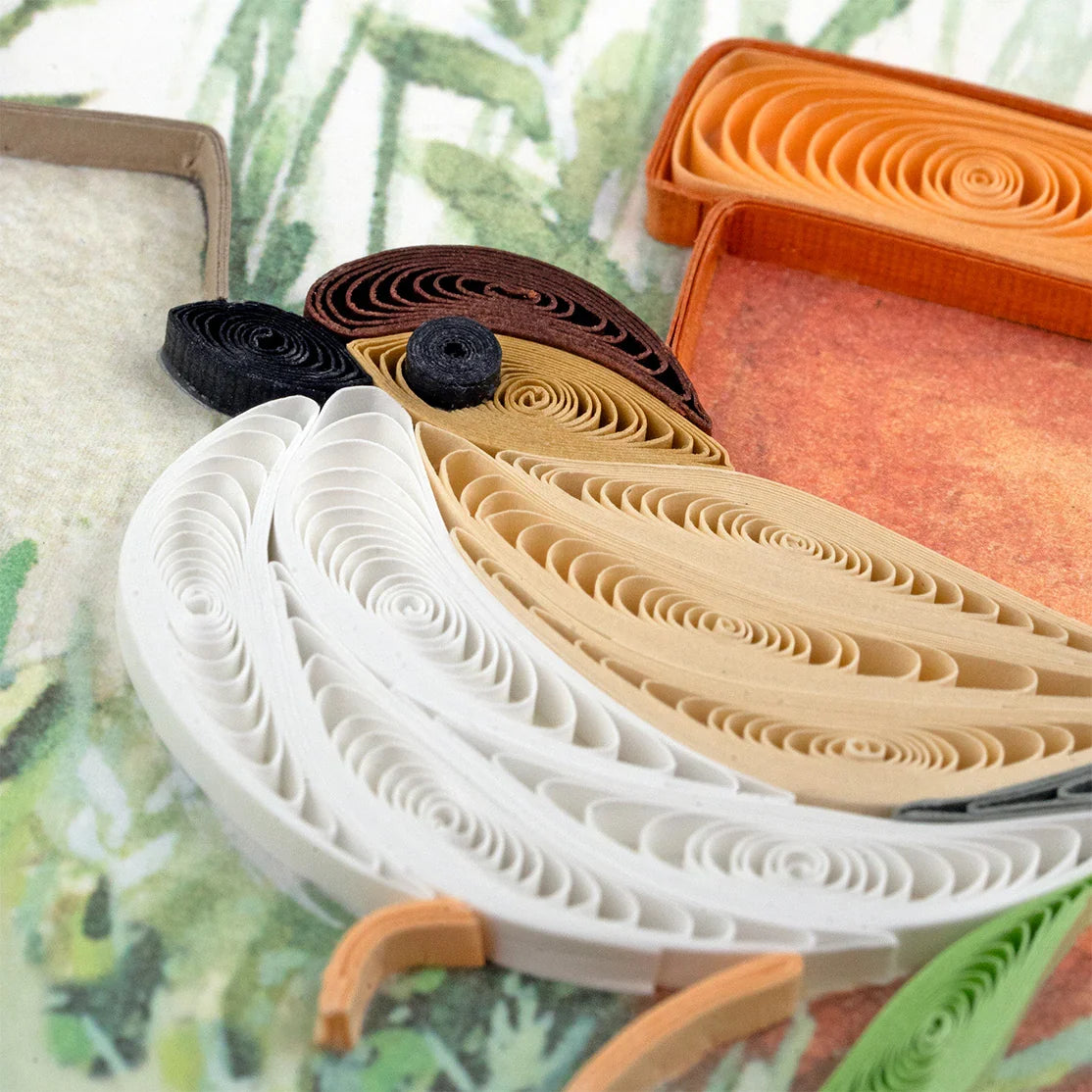 Quilled Garden Sparrow Greeting Card