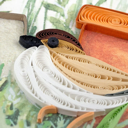 Quilled Garden Sparrow Greeting Card